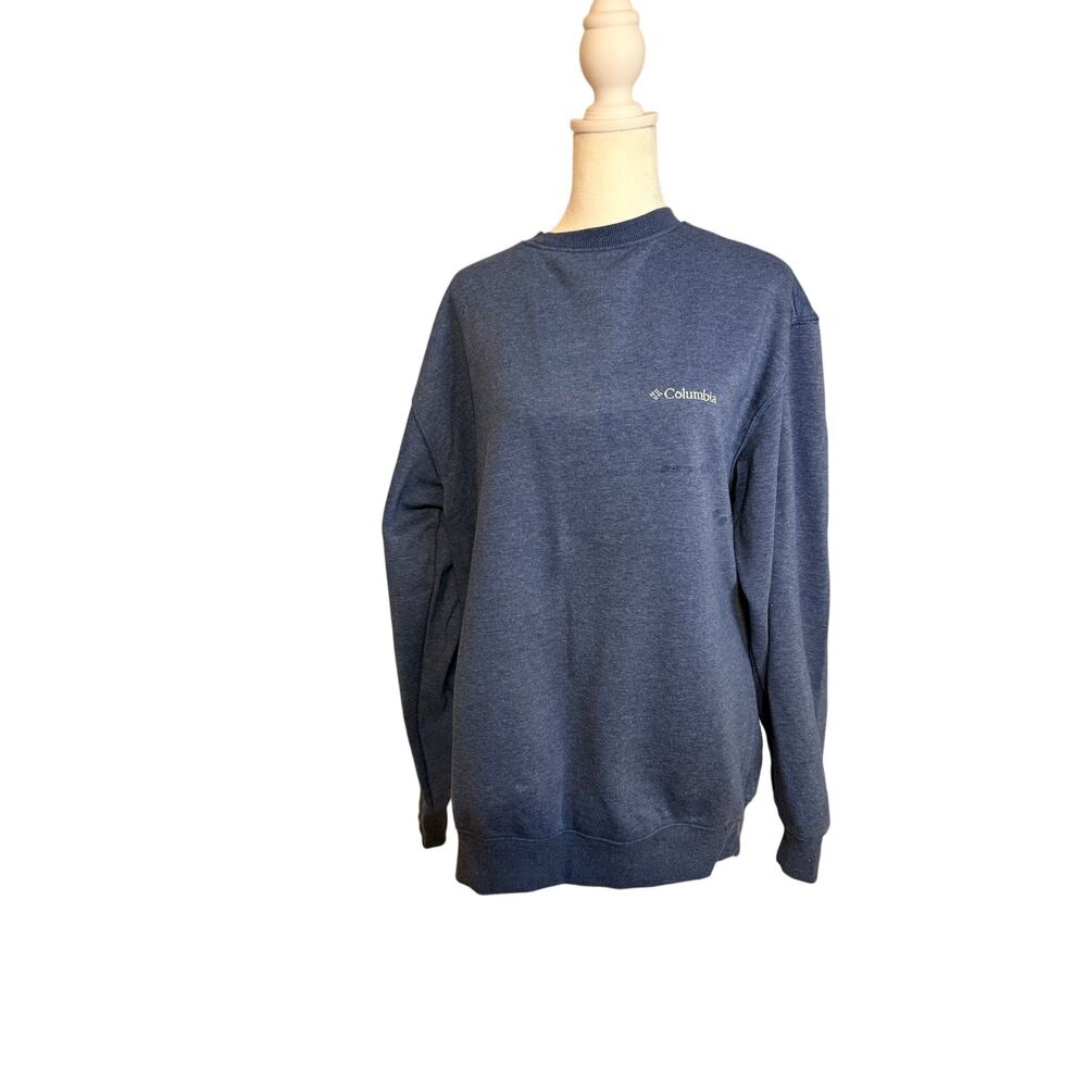 Columbia blue heathered fleece crewneck sweatshirt size L